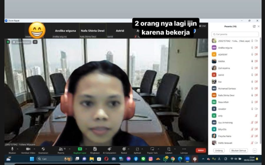 Sesi Zoom Online — 16 Peserta